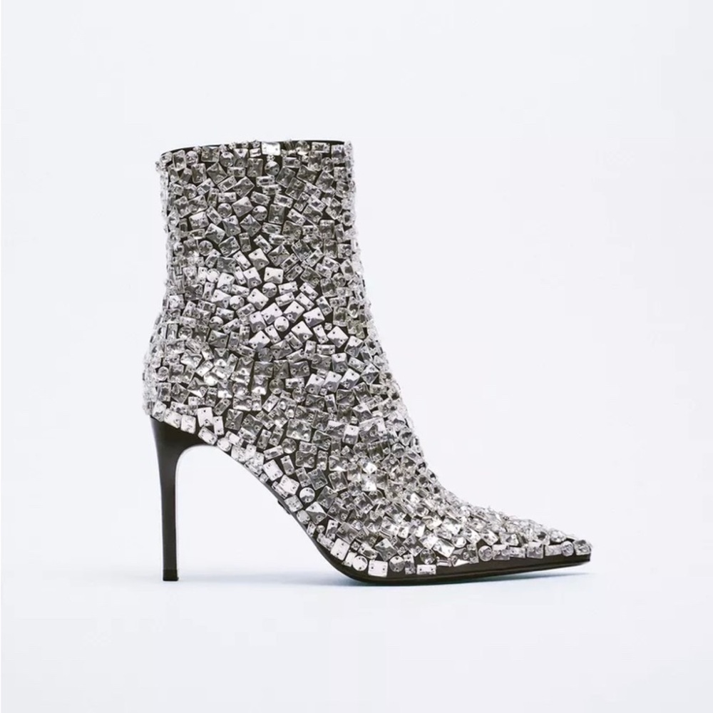 Zara Crystal Heeled Ankle Boots - Special Edition